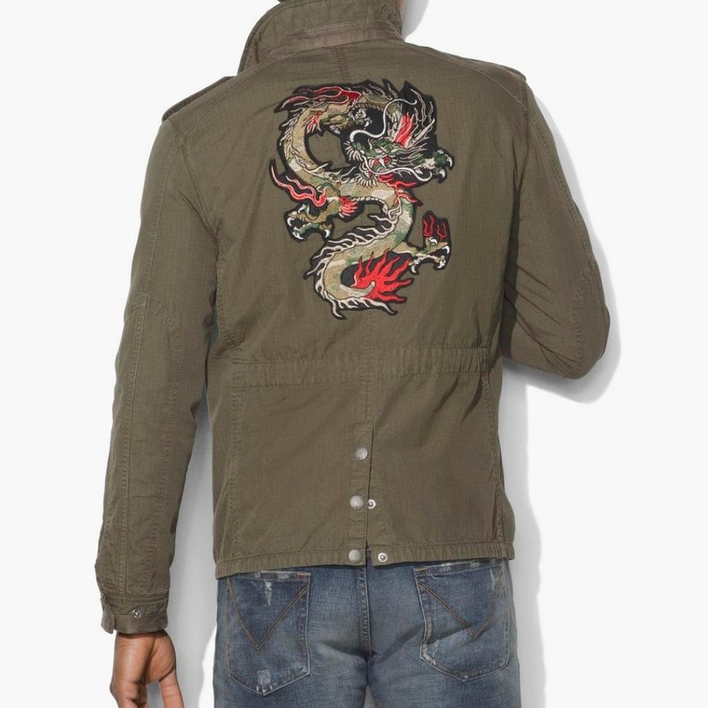 JOHN VARVATOS DRAGON Embroidered Ofc. FIELD JACKET
